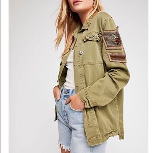 Free people Embellished Military shirt jacket